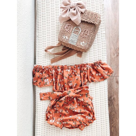 New Darling Floaty Floral Off Shoulder Romper Playsuit 18-24mths - Picture 4 of 4